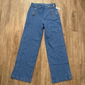 Old Navy Blue High-Rise Sailor Wide-Leg Jeans